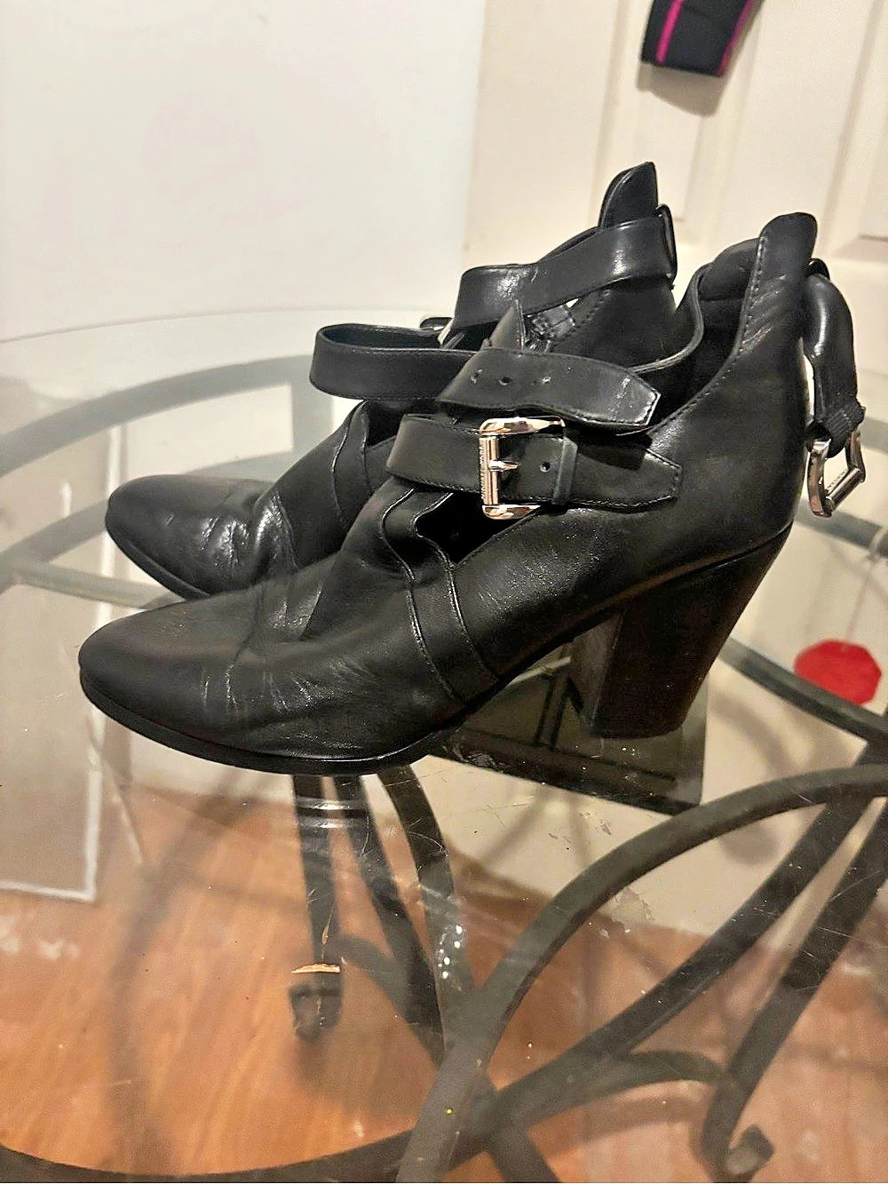Michael Kors Blaze Open-Toe Ankle Boot Black Heels